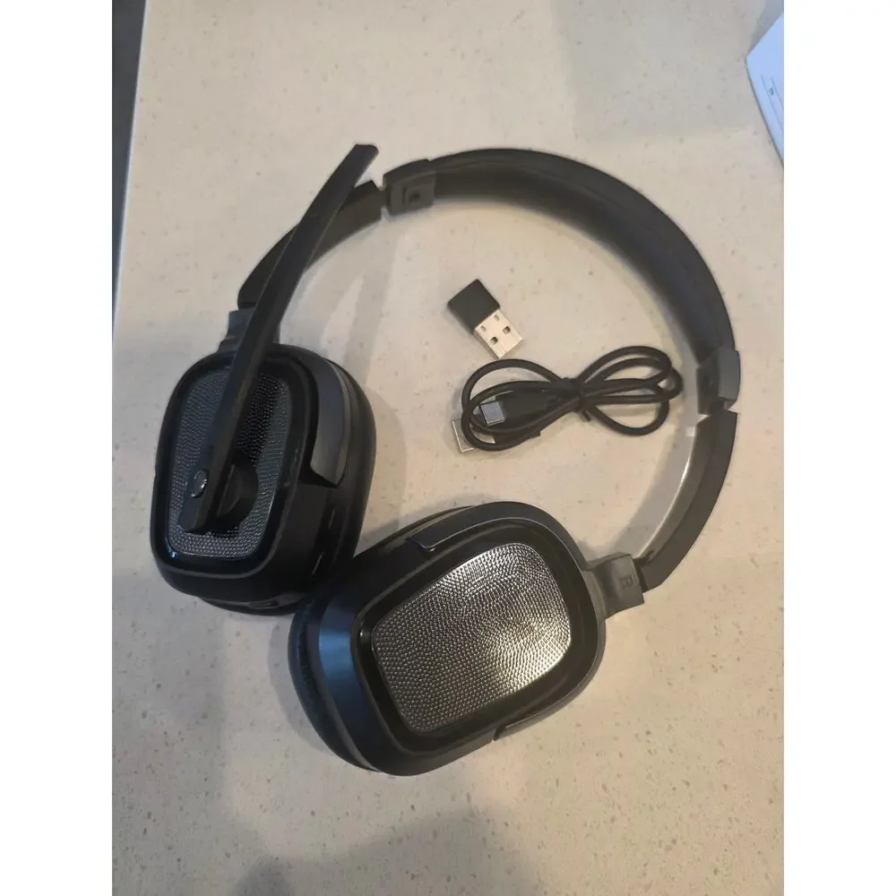 Wireless Headset with 50H Playtime & Mute for Office or Truckers